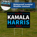 Probsin Kamala Harris 2024 Yard Sign Double Sided 12" x 17" Signs Voted for Kamala Harris President Election Outdoor Decorations for Indoor Outdoor Lawn, Garden, Window, Party Supplies (Black)