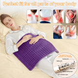 Heating Pad-Electric Heating Pads for Back,Neck,Abdomen,Moist Heated Pad for Shoulder,Knee,Hot Pad for Pain Relieve,Dry&Moist Heat & Auto Shut Off(Purple, 20''×24'')