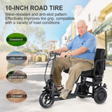 TopMate ES10 3 Wheel Electric Scooter Lightweight Folding Powered Mobility Scooter for Adult Seniors with Ergonomic Seat and Removable Battery, 350W Motor & 20Mi Long Range E-Trike with Basket - Black