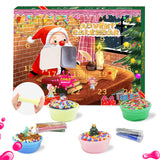 Manaror Advent Calendar 2024 DIY Fluffy Slime Kit Toys Countdown to Christmas 24PCS for Teens Kids Surprise Gift for 4 5 6 7 8 9 Boys and Girls