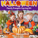 Pumpkin Carving Kit,Halloween Decorations Stainless Steel Pumpkin Carving Tools,Pumpkin Carving Kit for Kids Adults,Carver Tool with Box and Halloween Stickers,Family DIY Carving Pumpkins Gift (7PCS)