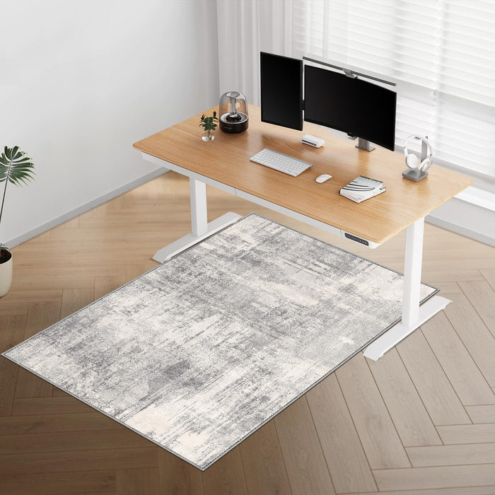 Kuyal Office Chair Mat for Hardwood Floor, 36 x 55 inches Computer Gaming Chair Mats, Low Pile Carpet Desk Chair Mat, Anti-Slip Floor Mats Wood/Tile Protection Mat(36'' x 55'', Modern Gray)