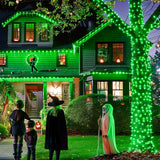 JMEXSUSS 2 Pack Green Solar Halloween Lights, Total 400 LED 151FT Green Solar Lights Outdoor Waterproof, 8 Modes Green Halloween Lights for Patio Yard Garden Christmas Tree Halloween Decorations