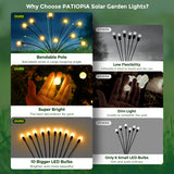 PATIOPIA Solar Garden Lights, 60 LED Firefly Garden Lights Solar Outdoor, Solar Lights for Outside Sway by Wind,Solar Lights Outdoor Waterproof for Christmas Yard Patio Pathway Decoration (6 Pack)