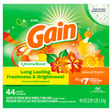 Gain Powder Laundry Detergent for Regular and HE Washers, Island Fresh Scent, 44 Loads, 45oz (Pack of 1)