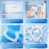 Neck Cooling Tube, Wearable Cooling Neck Wrap for Hot Summer, Reusable 18℃/64℉ Ice Ring Neck Cooler for Heat Outdoor Sports, Outdoor Workers (White)