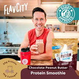 FlavCity Protein Smoothie, Chocolate Peanut Butter - 100% Grass-Fed Whey Protein Smoothie with Collagen (25g of Protein) - Gluten Free & No Added Sugars (37.39 oz)