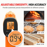 ThermoPro TP30 Infrared Thermometer Gun, Laser Thermometer for Cooking, Pizza Oven, Griddle, Engine, HVAC, Laser Temperature Gun with Adjustable Emissivity & Max Measure -58°F ~1022°F (Not for Human)