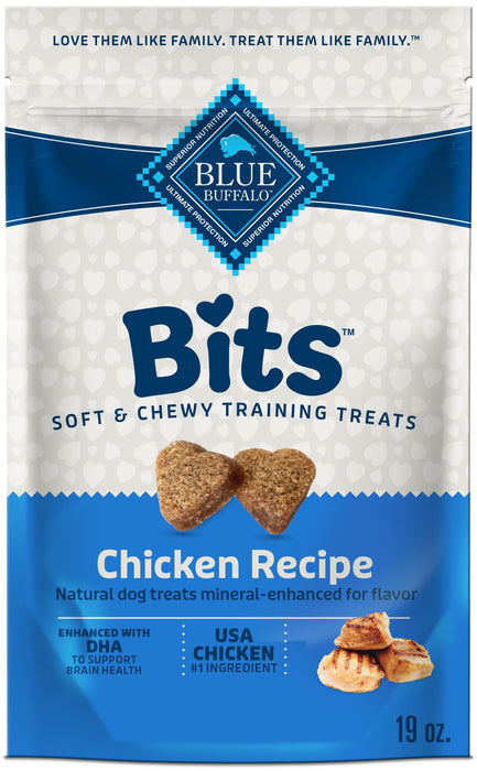 Blue Buffalo BLUE Bits Natural Soft-Moist Training Dog Treats, Chicken Recipe 19-oz Bag