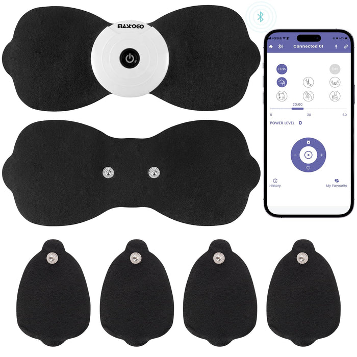 Wireless TENS Unit Muscle Stimulator, Pain Relief Massager - APP Controlled Bluetooth EMS Muscle Stimulator Machine, Note: APP can only be downloaded from The IOS store, Google Store is not supported