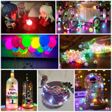 ZGWJ 100PCs Mini Led Lights,Flash Led Balloons Light up Balloons for Party Decorations Neon Party Lights for Paper Lantern Easter Eggs Birthday Party Wedding Halloween Christmas Decoration