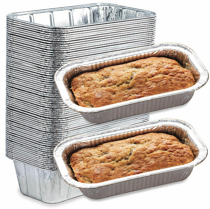 Spare Essentials (65 Pack) 2Lb Foil Bread Pans for Baking, Disposable Bread Pans - Perfect for Baking Banana Bread, Cakes & Meatloaf - 2 Pound Aluminum Pans for Food Serving - 8.5" X 4.5" X 2.5"