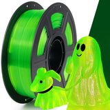 IEMAI Clear PETG Filament 1.75mm, High-Speed 3D Printer Filament at 50-600mm/s, Fluorescent Green Transparent Filament, 1kg/2.2lbs Spool, Perfect for Halloween and Christmas Decorations