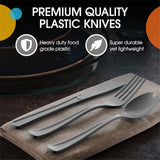 Disposable Silver Plastic Forks 100 Pcs - Heavy Duty Silver Plastic Disposable Cutlery - Silver Disposable Flatware, Silver Plastic Silverware, Plastic Forks Silver Exquisite