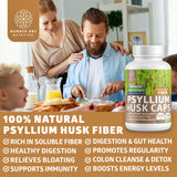 N1N Premium Psyllium Husk Capsules [All Natural,1450 MG] Powerful Soluble Fiber Supplement to Support Regularity and Digestive Health, 240 Caps