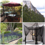 39x10Ft Mosquito Netting Garden Mesh Netting,Fly Bird Net Barrier Hunting Blind Plant Protecting Net, 3x12m Black