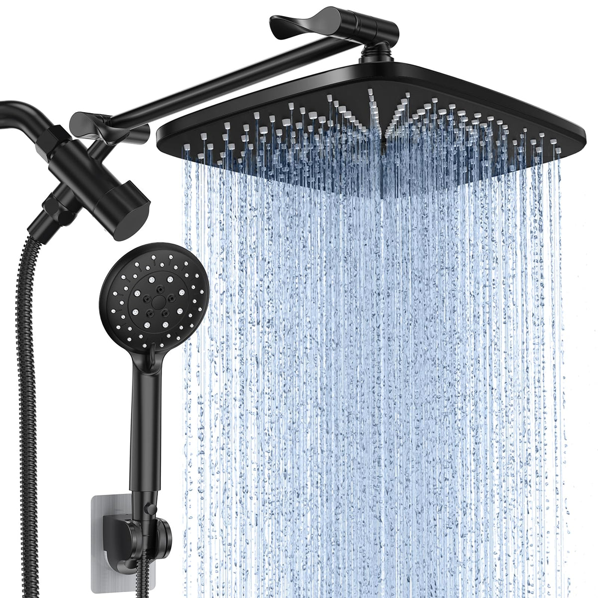 Veken 11.8 Inch High Pressure Rain Shower Head Combo with Extension Ar