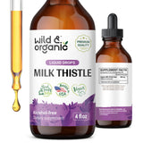 Wild & Organic Milk Thistle Liquid - Liver Cleanse Detox - Milk Thistle Supplement for Liver Support - Silymarin Milk Thistle Liver Supplement for Liver Health - Milk Thistle Seeds - 4 fl oz