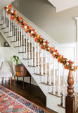 DearHouse Pumpkin Fall Garland Maple Leaves, 6ft Hanging Vine Maple Garland Artificial Autumn Foliage Garland Thanksgiving Decor for Home Wedding Fireplace Party Christmas (Orange&Brown)