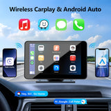 Apple Carplay Screen for Car, 7" HD Portable Car Stereo Touch Screen with Wireless Android Auto, Backup Camera, Car Audio Receivers with Voice Control, Mirror Link, Bluetooth, GPS Navigation