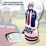 Funny Golf Head Covers Trump Bad Shot Driver Fairway Wood Putter Headcover with Madson Golf Cart Magnet for securing Golf Head Cover, Donald Trump Merchandise, Dad Gifts for Birthday (Driver)