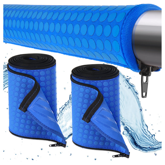 2 Pack Neoprene Pool Handrail Covers, 4 Foot Swimming Pool Hand Railing Covers with Enhanced Zipper Slip Resistant Anti-Scald Safety Rail Grip Handles Sleeve for Inground Swimming Pool Ladder Handles