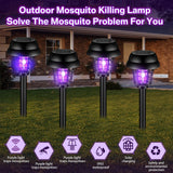 Qualirey 4 Pcs Solar Bug Zapper Waterproof Outdoor Mosquito Zapper Mosquito Killer and Lighting Mosquito Repellent Lamp for Indoor Outdoor Use Garden Patio (Vintage Black,Plastic)