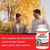 Nutridom Canadian Harp Seal Oil Omega-3 500mg, 300 Softgels, Essential Fatty Acid Supplement with DPA DHA EPA, 100% Natural Chemical-Free, Non-GMO