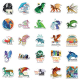 Wings of Fire Stickers| 50 Pcs Wings of Fire Gifts Merch Cute Cartoon Vinyl Waterproof Sticker for Water Bottle Laptop Skateboard Phone Car Decals Wings of Fire Gifts for Kids Teens Adults for Party Favors Supplies Decor