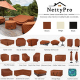 NettyPro Outdoor Patio Cushion Storage Bags Water-Resistant Extra Large 9 Ft Christmas Tree Cushion Bags for Storage, 65 x 20 x 28 Inch, Brown