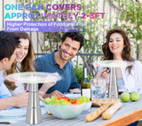 chemotex Fly Fan for Tables Food Fans Keeps Flies Away Fly Repellent Fans for Outdoor Table Top Bug Fan with Holographic Blades for Picnic, Outside (Silver, 6Packs)