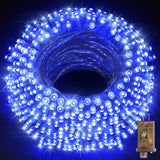 KNONEW 403ft 1000 LED String Lights Outdoor Christmas Lights 8 Modes & Timer Fairy Light Plug in Waterproof LED String Lights for Xmas Yard Tree Wedding Party Holiday Decorations (Blue)