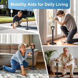 Tullyllify Standing Aids & Supports with Large Base, Adjustable Mobility Aids & Equipment, Devices to Lift Elderly Off Floor, Stair Lifts for Seniors(Black & Blue)