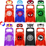 VOSOE Superhero Capes and Masks Double Side Dress up Costumes Christmas Cosplay Festival Birthday Party Favors for Kids (Double 4 sets)