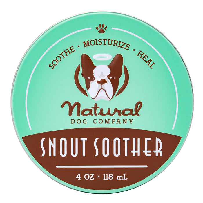 Natural Dog Company Snout Soother Dog Nose Balm, 4 oz. Tin, Dog Balm for Paws and Nose, Moisturizes & Soothes Dry Cracked Noses, Plant Based Nose Cream for Dogs