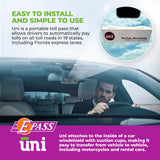 Uni Prepaid Portable Toll Pass by E-PASS – Works in 19 States Including FL, GA, NC, VA, WV, MD, DE, NJ, NY, PA, MA, RI, NH, ME, OH, in, IL, KY, and MN – White