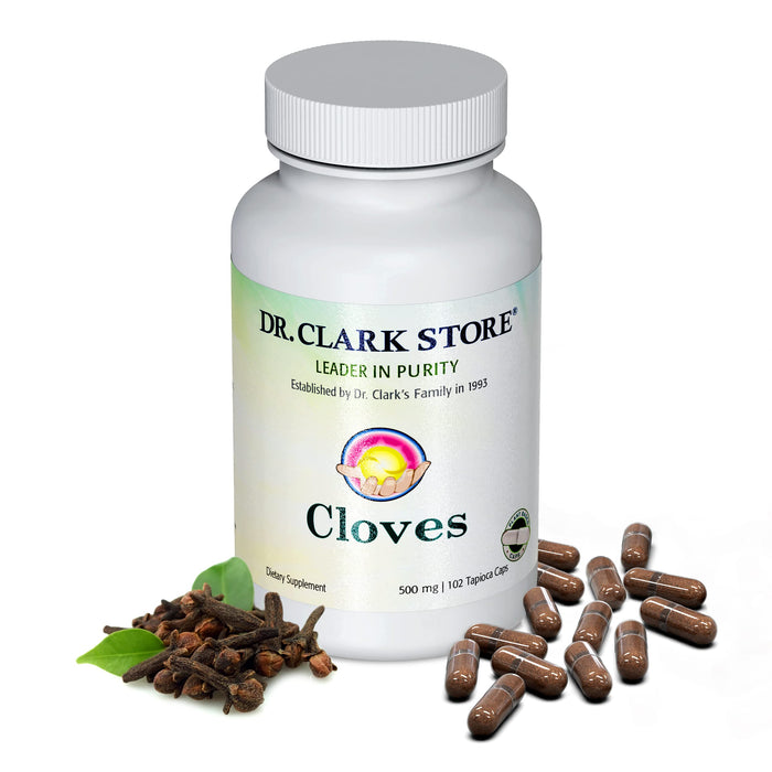 Dr Clark Store Cloves Vegetarian, 500mg, 102 Tapioca Capsules – Helps Maintain Liver Performance and Blood Circulation