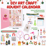 MOVINPE Arts & Crafts Advent Calendar 2023 for Girls Christmas Include Instructions, 24 DIY Fun Creative Christmas Handmade Ornaments Tree Decorations, Surprise Gift for Kids Girls Teens Children