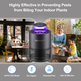 BANPESTT Fruit Fly Trap Indoor, Gnat Traps for House, Mosquito Trap Indoor Insect Traps with Suction, Dusk-to-Dawn Sensor Function, Bug Light & 6 Sticky Glue Boards (Black)