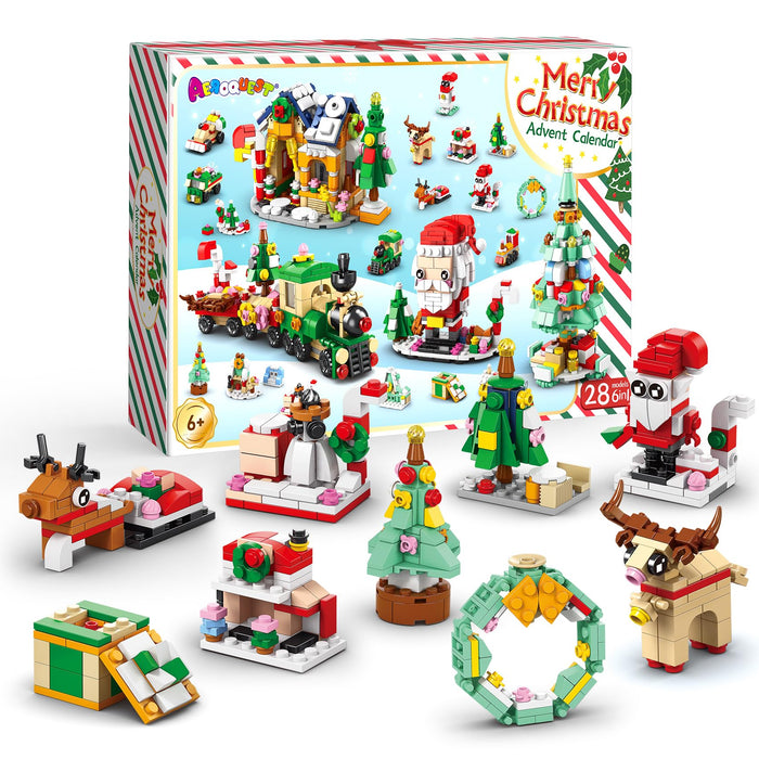 AEROQUEST Advent Calendar 2023 - Toy Building Sets for Christmas Holiday Countdown Building Block Sets for kids Toy Gift Idea to Adventure with Daily Collectible Surprises(Christmas Tree)