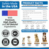 Omega 3 Fish Oil for Dogs - 170 Chews - Skin and Coat Supplement - Omega 3 for Dogs - Dry & Itchy Skin Relief Treatment - Allergy Support - Dog Anti Shedding Treats - Shiny Coats - EPA & DHA - Salmon