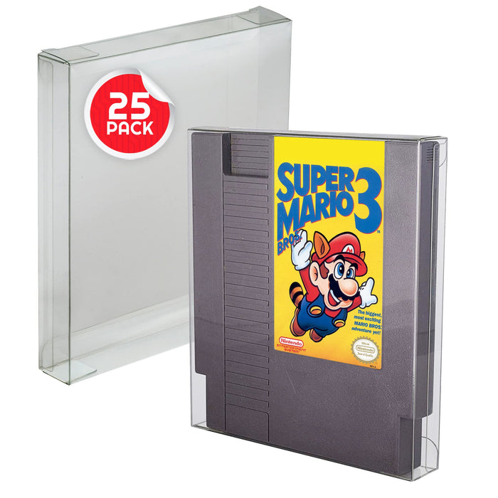 NES Cartridge Case Protector Compatible with Nintendo NES Cartridge Games - 0.40MM Thick NES Game Sleeves. NES Cartridge Holder partner for retro game system collection (Pack of 25)