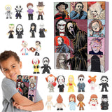 Halloween Advent Calendar 2024, 24 Day Halloween Countdown Calendar, Contains 24 Gifts Dolls, Nightmare Before Christmas Advent Calendar, Scary Halloween Doll Collectible Horror Figures Gift (Pink)