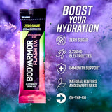 BODYARMOR Flash IV Electrolyte Packets, Strawberry Kiwi - Zero Sugar Drink Mix, Single Serve Packs, Coconut Water Powder (15 Count)