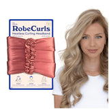 RobeCurls Heatless Hair Curler Set - Satin Curling Headband for Natural, No-Heat Curls - Sleep in Overnight Styling Tool with 2 Scrunchies for Women - Easy and Gentle on Hair (Rose)