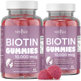 NEW AGE Biotin Gummies – Hair, Skin & Nails Gummies – 10,000 mcg - Supports Nail Strength and Healthy Hair - Non-GMO Supplement for Women, Men - Made in USA -120 Count