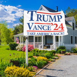 Probsin Trump Vance 2024 Flag 3x5 Ft Double Sided Trump Vance'24 Take America Back Flag Banner Party Supplies Home Decor Hanging Poster for College Room Man Cave Welcome Photo Backdrop (White)