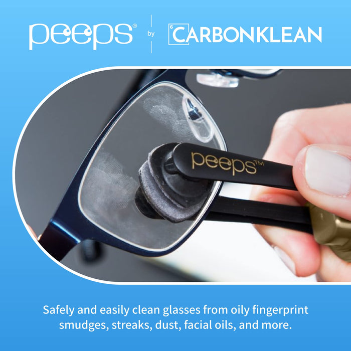 Peeps CarbonKlean Glasses Cleaner - for Eyeglasses, Reading Glasses, and More - Lens Cleaner With Carbon Microfiber Tech - Injected Black - 1 Count (Pack of 1)