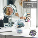 Disco Ball Diffuser Rotating - Original Disco Essential Oil Diffuser with Whisper Quiet Operation, 7 Color Night Light & 4 Time Settings, Cute Home Decor | Aromatherapy Diffuser for Medium Room Silver