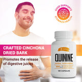 Quinine Capsules - Cinchona Officinalis Bark Herbal Supplement for Leg Cramping Relief, Cramp Defense and Overall Digestive Health - All-Natural Quinine Pills, 1000mg, 120 Tablets